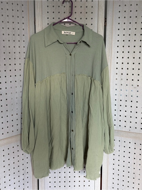Three Bird Nest Dresses & Skirts - Three Bird Nest Sage Green Casual Button-Down Shirt Dress